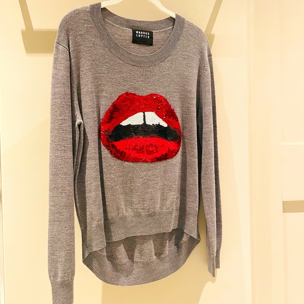 Markus Lupfer Lip Sequined Sweater